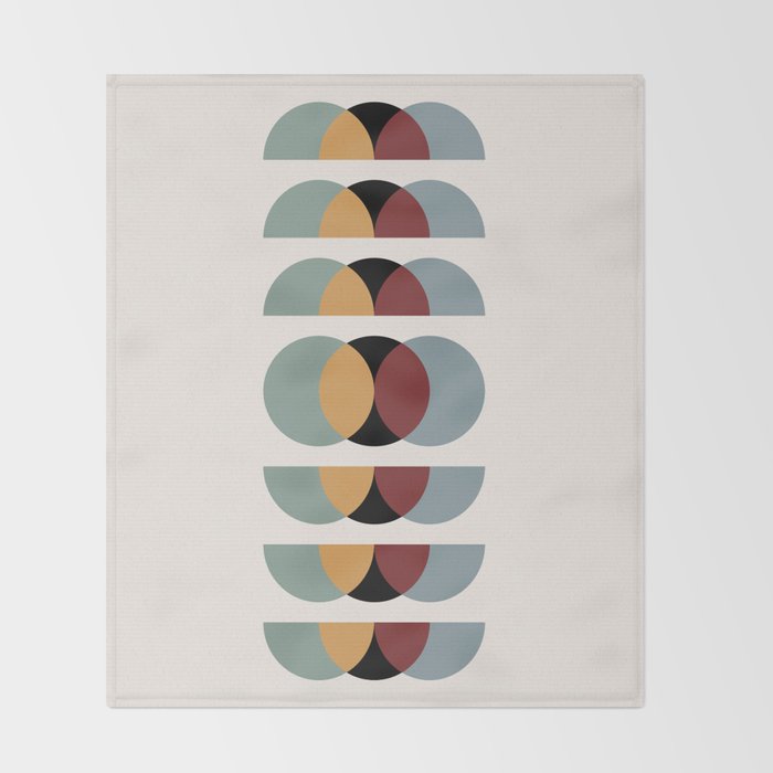 Minimalist Retro Shapes I Throw Blanket Gallery Image 2