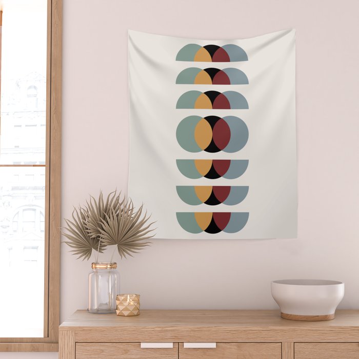 Minimalist Retro Shapes I Wall Tapestry Gallery Image 2