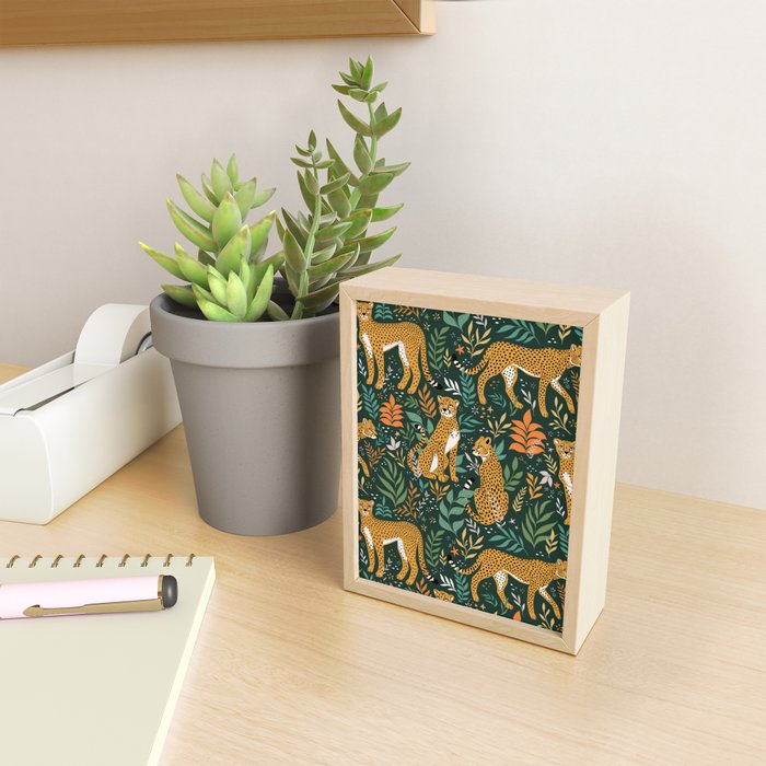 Spring Cheetah Pattern II - Lush Green Mini Art Print Gallery Image 2