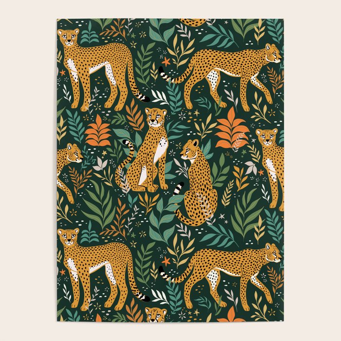Spring Cheetah Pattern II - Lush Green Poster Gallery Image 4