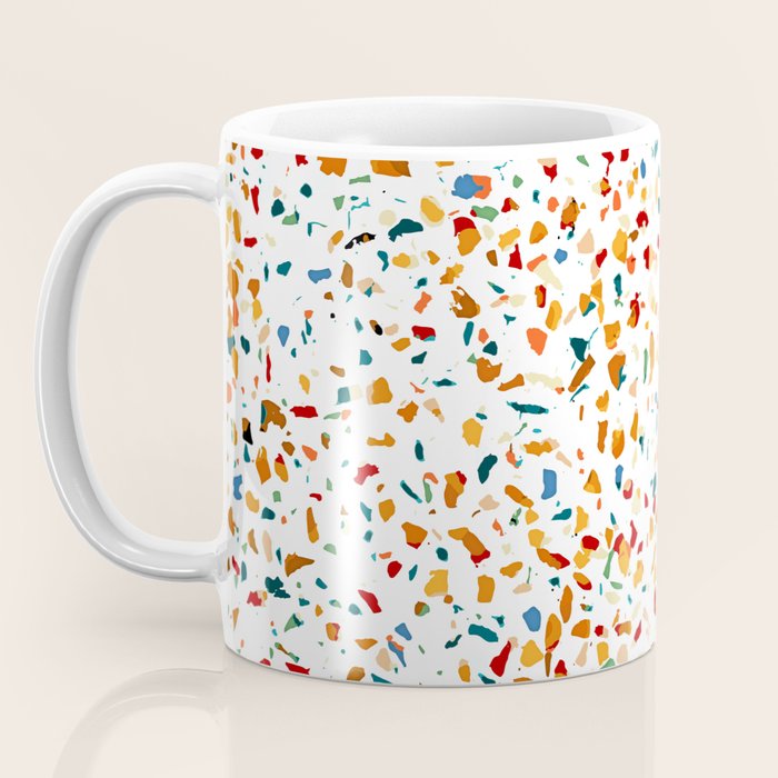 Tan Terrazzo | Eclectic Quirky Confetti Painting | Celebration Colorful Boho Happy Party Graphic  Coffee Mug Gallery Image 3