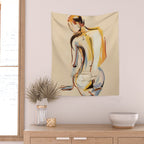 Female Figure Line Art 8 Wall Tapestry Gallery Image 2