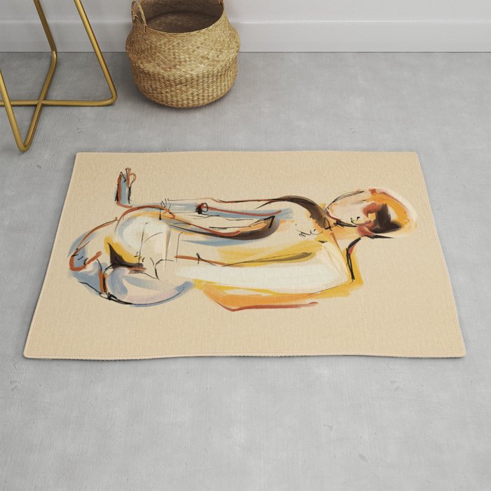 Female Figure Line Art 8 Rug Gallery Image 1