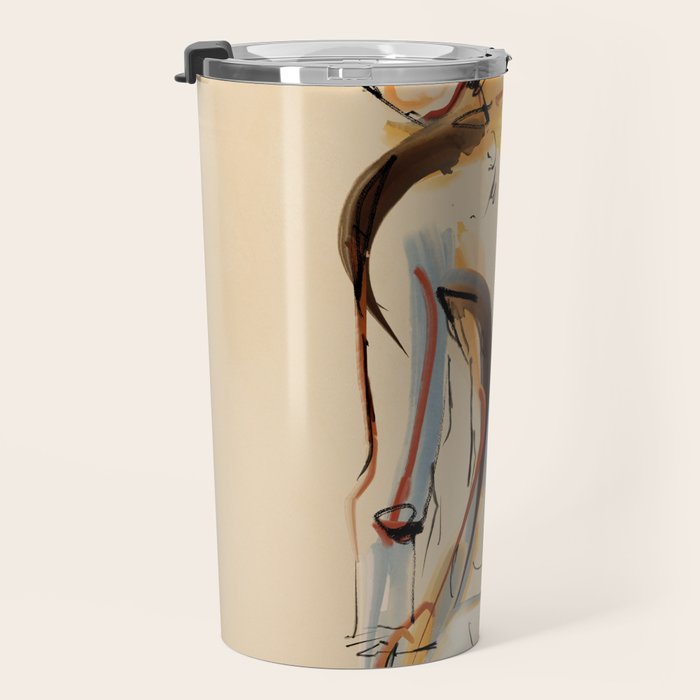 Female Figure Line Art 8 Travel Mug Gallery Image 3