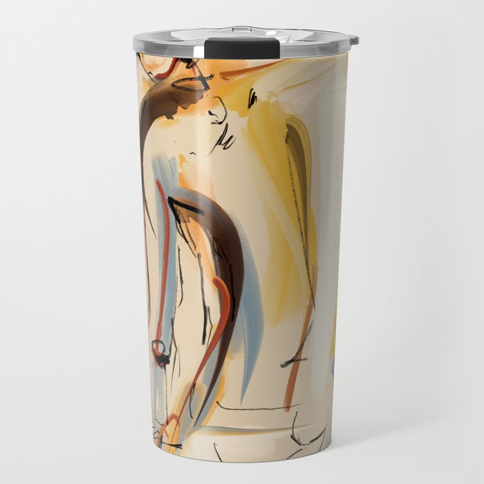 Female Figure Line Art 8 Travel Mug Gallery Image 1