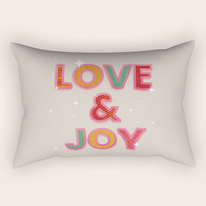 LOVE & JOY Festive Letters Rectangular Pillow Gallery Image 2