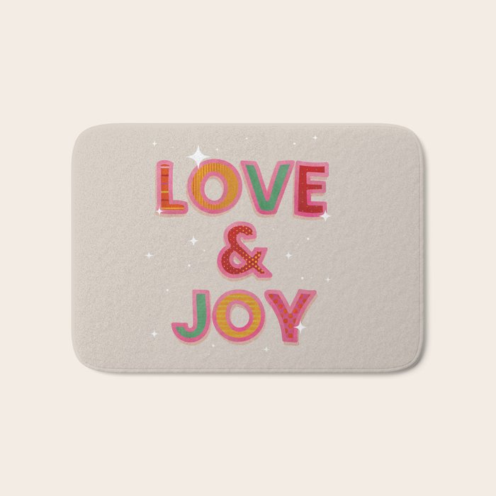 LOVE & JOY Festive Letters Bath Mat Gallery Image 1