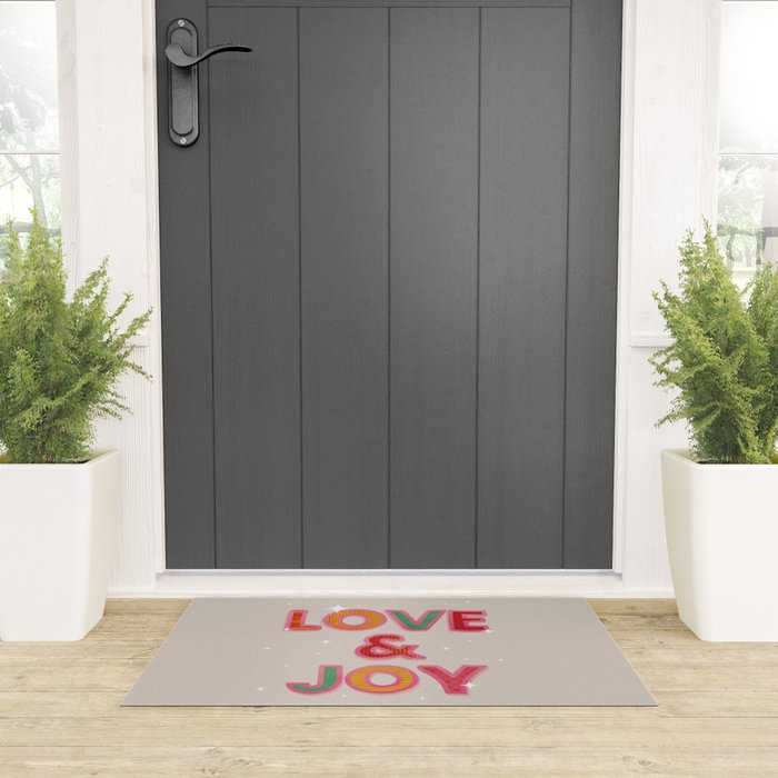 LOVE & JOY Festive Letters Welcome Mat Gallery Image 3