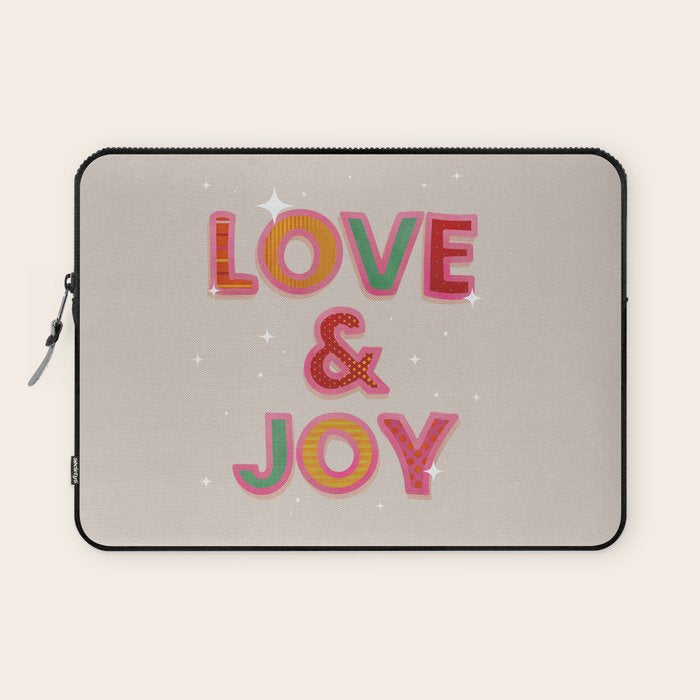 LOVE & JOY Festive Letters Laptop Sleeve Gallery Image 1