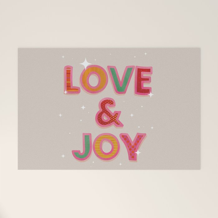 LOVE & JOY Festive Letters Welcome Mat Gallery Image 1
