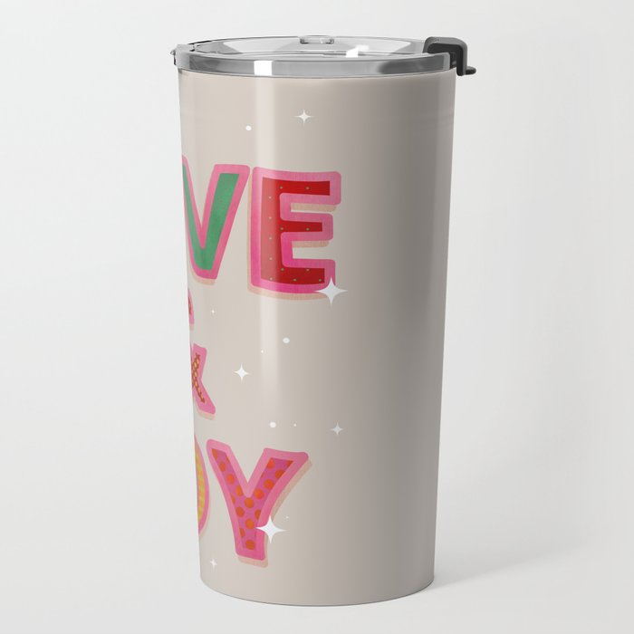 LOVE & JOY Festive Letters Travel Mug Gallery Image 2