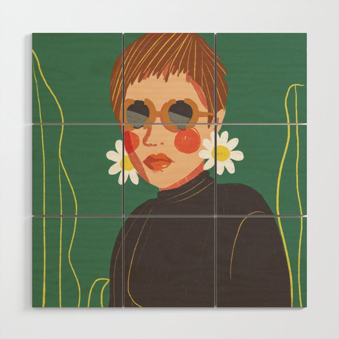 Daisy girl Wood Wall Art Gallery Image 1