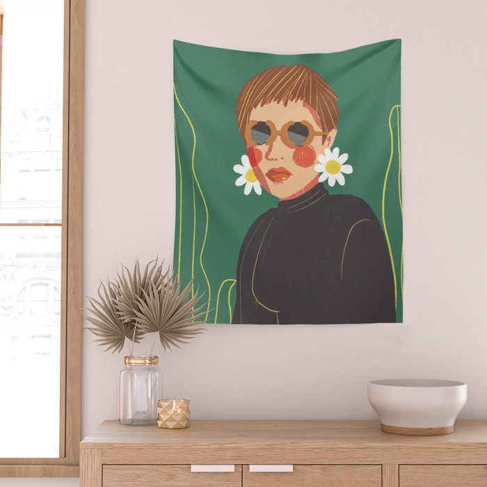 Daisy girl Wall Tapestry Gallery Image 2