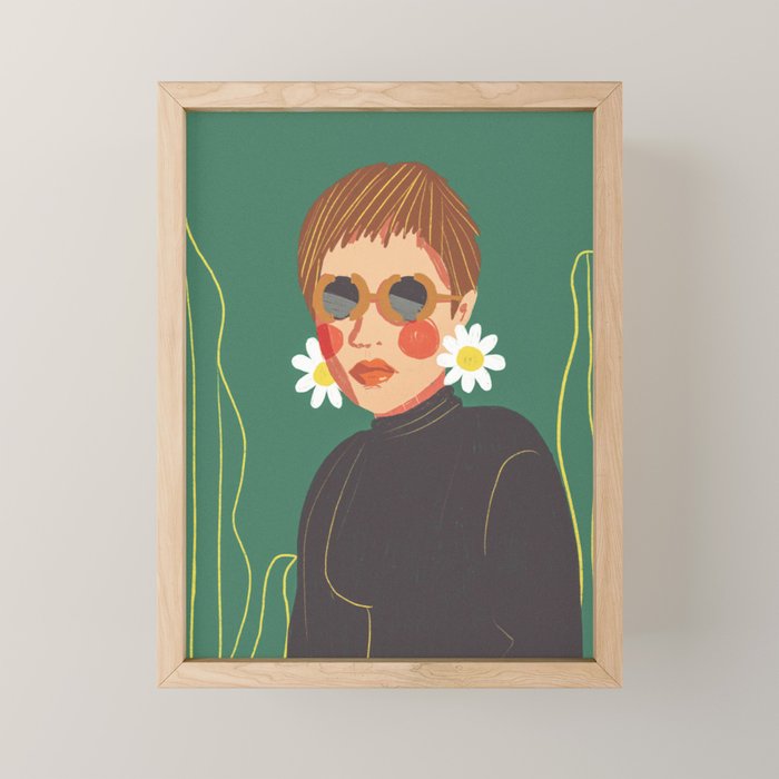 Daisy girl Mini Art Print Gallery Image 1