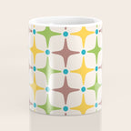 Mid Century Modern Star Pattern 214 Brown Yellow Turquoise Chartreuse Coffee Mug Gallery Image 4