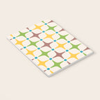 Mid Century Modern Star Pattern 214 Brown Yellow Turquoise Chartreuse Notebook Gallery Image 3