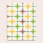 Mid Century Modern Star Pattern 214 Brown Yellow Turquoise Chartreuse Notebook Gallery Image 4