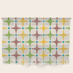 Mid Century Modern Star Pattern 214 Brown Yellow Turquoise Chartreuse Wall Hanging Gallery Image 1