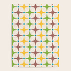 Mid Century Modern Star Pattern 214 Brown Yellow Turquoise Chartreuse Poster Gallery Image 4