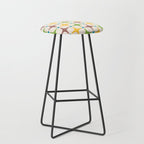 Mid Century Modern Star Pattern 214 Brown Yellow Turquoise Chartreuse Stool Gallery Image 1