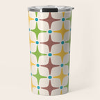Mid Century Modern Star Pattern 214 Brown Yellow Turquoise Chartreuse Travel Mug Gallery Image 1