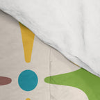 Mid Century Modern Star Pattern 214 Brown Yellow Turquoise Chartreuse Comforter Gallery Image 4