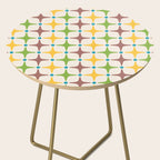 Mid Century Modern Star Pattern 214 Brown Yellow Turquoise Chartreuse Side Table Gallery Image 2