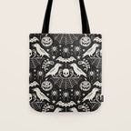 All Hallows' Eve - Black Ivory Halloween Tote Bag Gallery Image 1