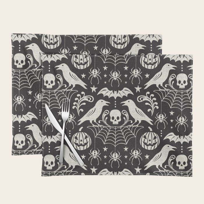All Hallows' Eve - Black Ivory Halloween Placemat Gallery Image 1