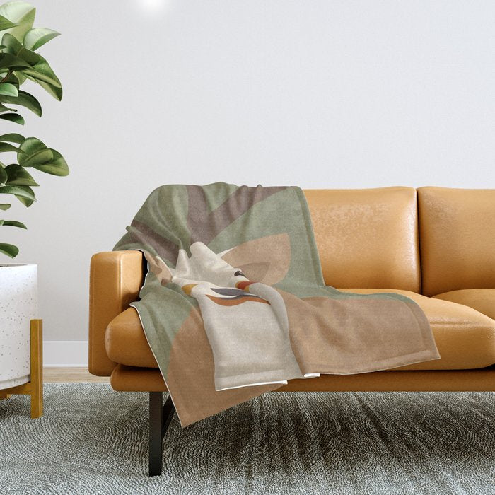 Red Deer Animal Portrait Throw Blanket Gallery Image 1