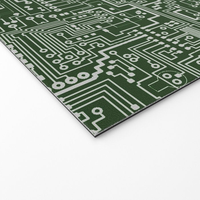Circuit Board // Green & Silver Welcome Mat Gallery Image 2