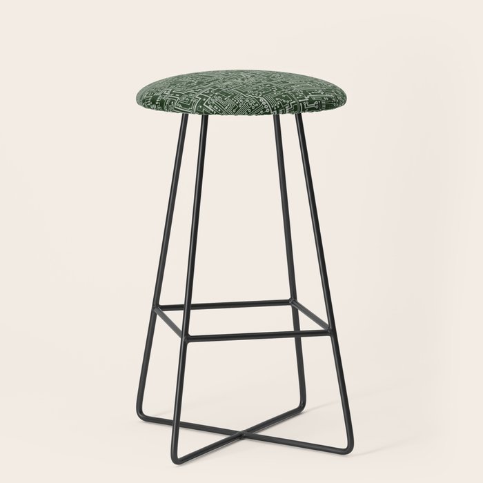 Circuit Board // Green & Silver Stool Gallery Image 1