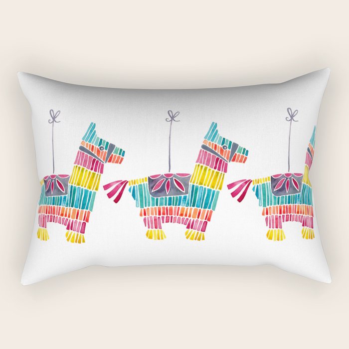 Mexican Donkey PinÌata - CMYK Palette Rectangular Pillow Gallery Image 1