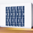 Shibori Stripes 3 Indigo Blue Wall Mural Gallery Image 2