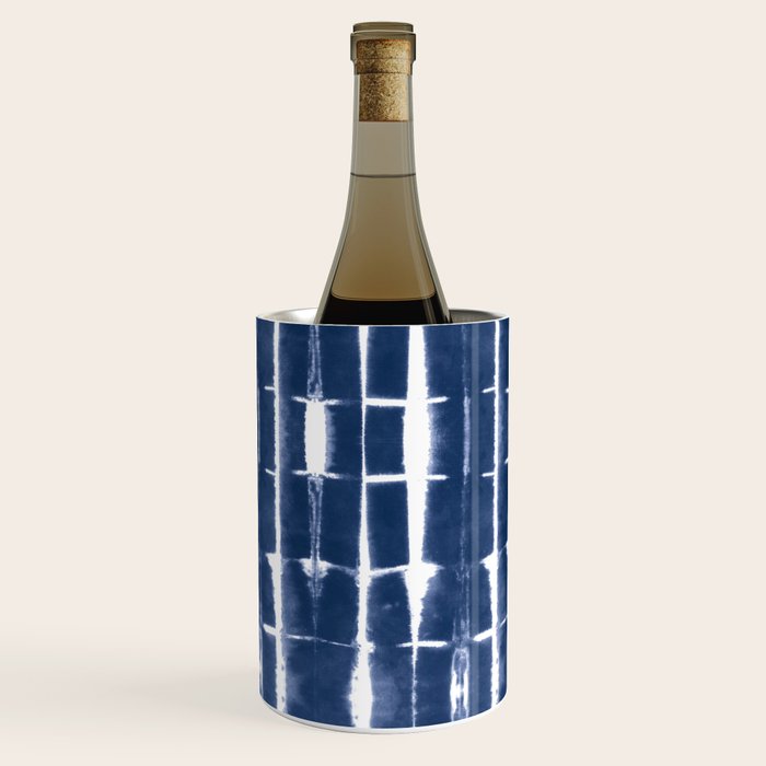 Shibori Stripes 3 Indigo Blue Wine Chiller Gallery Image 3