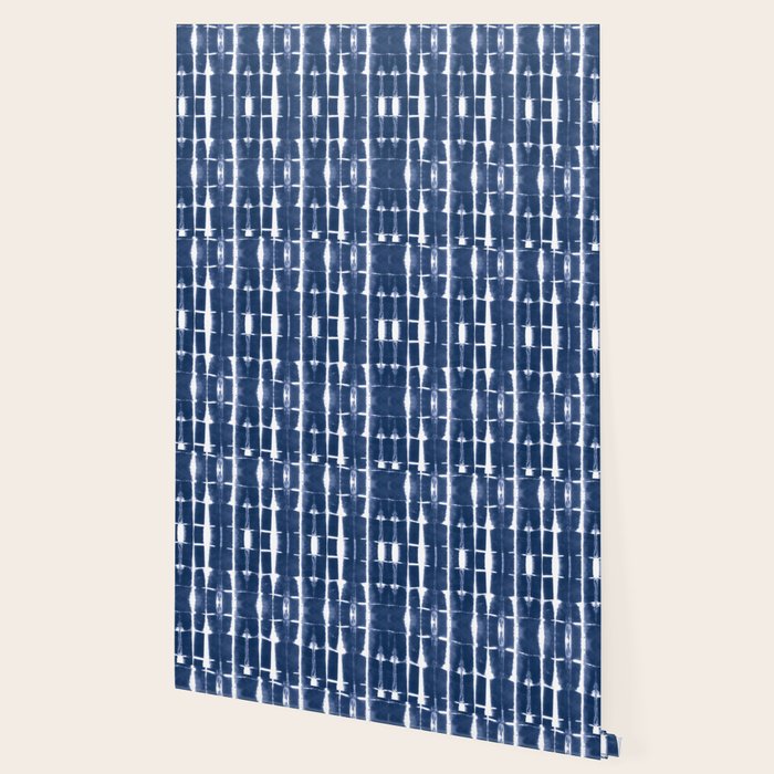 Shibori Stripes 3 Indigo Blue Wallpaper Gallery Image 2