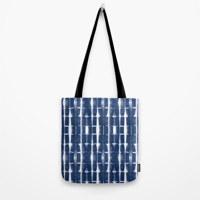 Shibori Stripes 3 Indigo Blue Tote Bag Gallery Image 2