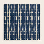Shibori Stripes 3 Indigo Blue Wood Wall Art Gallery Image 1