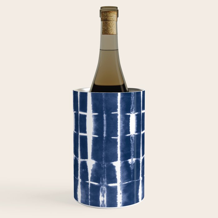 Shibori Stripes 3 Indigo Blue Wine Chiller Gallery Image 2