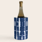 Shibori Stripes 3 Indigo Blue Wine Chiller Gallery Image 1