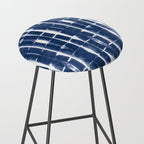 Shibori Stripes 3 Indigo Blue Stool Gallery Image 2