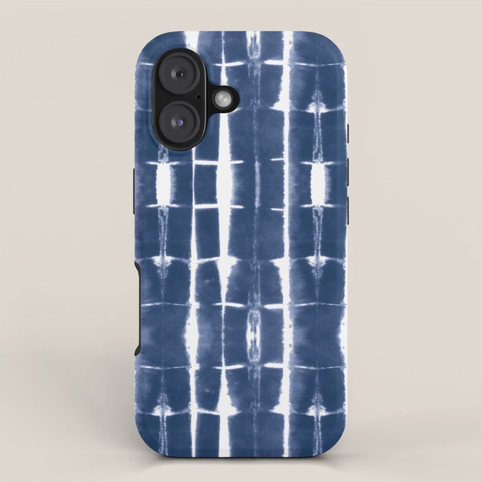 Shibori Stripes 3 Indigo Blue iPhone Case Gallery Image 1