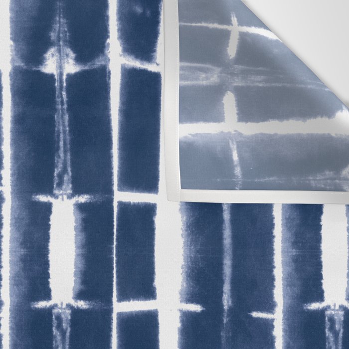 Shibori Stripes 3 Indigo Blue Wall Tapestry Gallery Image 3