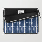 Shibori Stripes 3 Indigo Blue Laptop Sleeve Gallery Image 2