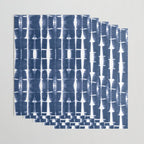Shibori Stripes 3 Indigo Blue Wrapping Paper Gallery Image 3