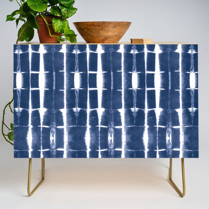 Shibori Stripes 3 Indigo Blue Credenza Gallery Image 1
