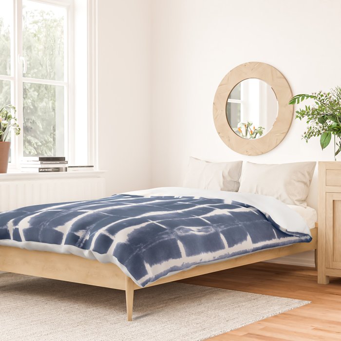 Shibori Stripes 3 Indigo Blue Duvet Cover Gallery Image 2