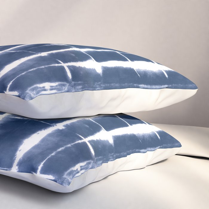 Shibori Stripes 3 Indigo Blue Pillow Sham Gallery Image 3