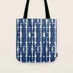 Shibori Stripes 3 Indigo Blue Tote Bag Gallery Image 1