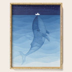 Whale blue ocean Serving Tray Gallery Image 1